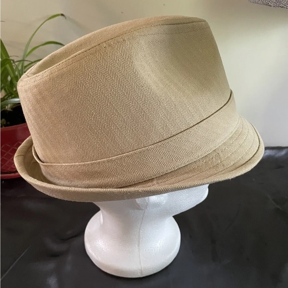 Levi’s Trilby Fedora Hat Beige Tan M/L Cotton Logo Button - Picture 5 of 10